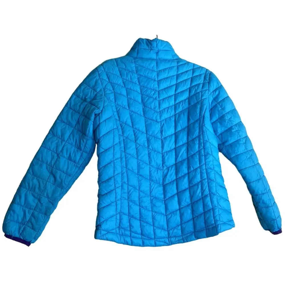 Snozu Puffer Jacket Girl XS 5 / 6 Blue Soft Quilted Warm Cozy Winter Fall Kid